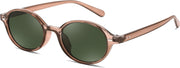 003 Transparent Brown Frame & Green / 47 Millimeters | B0DTHZ8C12 | FEISEDY Retro Oval Sunglasses for Women 90s Narrow Round Lightweight Shades Y2k Trendy Sunnies B1171