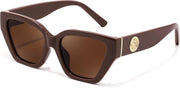 Brown Frame & Tea Lens / 52 Millimeters | B0F8N8B3DC | FEISEDY Women's Polarized Cat Eye Sunglasses - UV400 Protection, Trendy Design for Driving & Daily Wear B0299