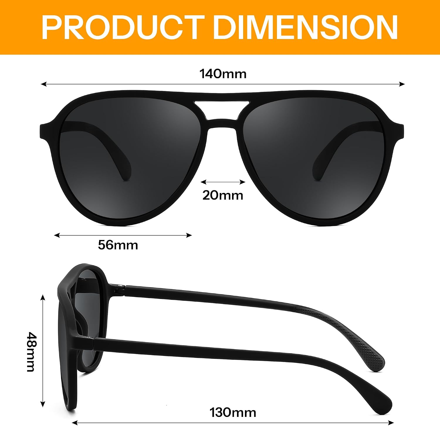 商品图片 6 | B0FY6J455M | FEISEDY Polarized Aviator Sunglasses for Men Women Trendy Sports B0324 | 100% UV400 protection, HD TAC lenses, Lightweight & durable, Driving, Hiking, Fishing, 50% recycled materials