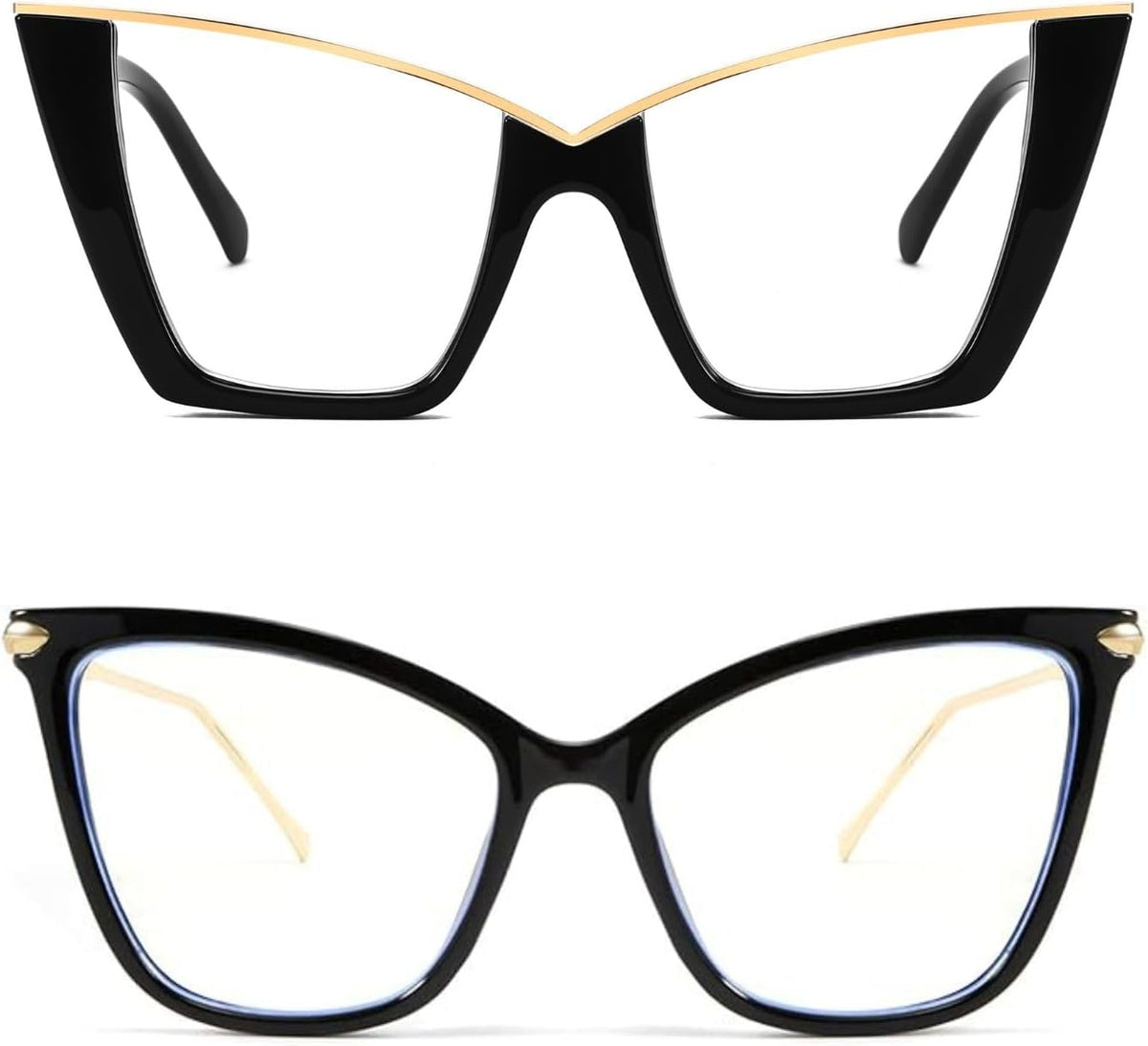 Default Title | B0FLNLX94K | FEISEDY Fashion Cat Eye Blue Light Blocking Glasses B0240+B2589