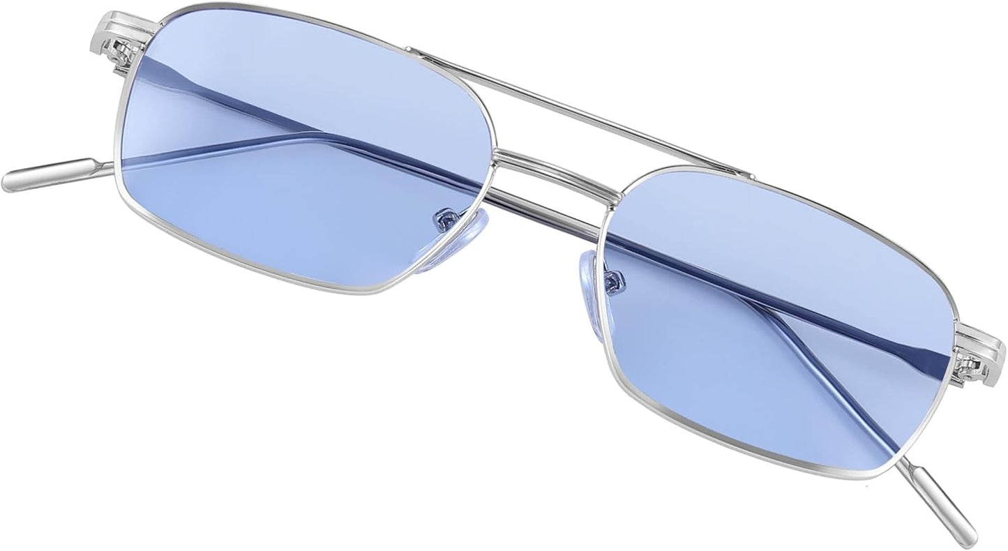 商品图片 13 | B09GKB6G1G | FEISEDY Fashion Square Aviator Sunglasses Women Men Trendy Retro Metal Frame Sun Glasses Candy Color Lens B1036