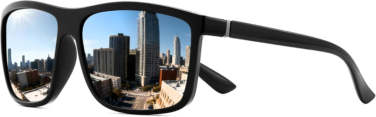 Sliver / 55 Millimeters | B0GXP8RKDZ | FEISEDY Square Polarized Sunglasses For Men Women B0322