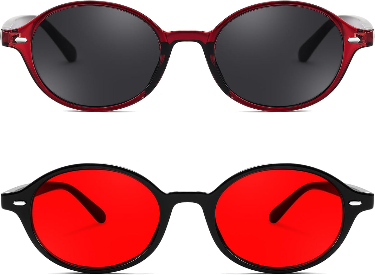 ÉÌƷͼƬ 121 | B0DTHVTKB5 | FEISEDY Retro Oval Sunglasses for Women 90s Narrow Round Lightweight Shades Y2k Trendy Sunnies B1171