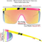 商品图片 31 | B096SD9GGG | FEISEDY Oversized Mirror Shield Sport 80s Sunglasses Ski Goggles Flat Top One Piece Futuristic Visor Women Men B2522