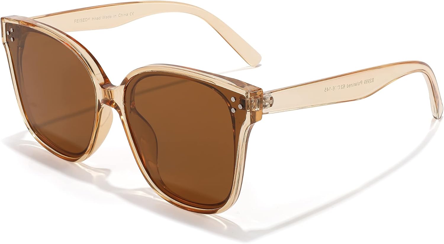 商品图片 104 | B0871BKMTN | FEISEDY Oversized Polarized Sunglasses - UV400 Protection, Square Fashion Sun Glasses for Outdoor & Daily B2600