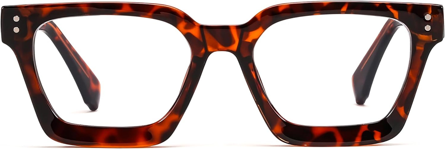 商品图片 35 | B0CWRK3FFF | FEISEDY Blue Light Blocking Glasses Women Men Chunky Square Computer Glasses B0101