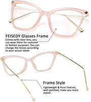 ÉÌƷͼƬ 25 | B07KK3P4KT | FEISEDY Oversized Cat Eye Glasses Frame with Clear Lenses Eyewear for Women B2460