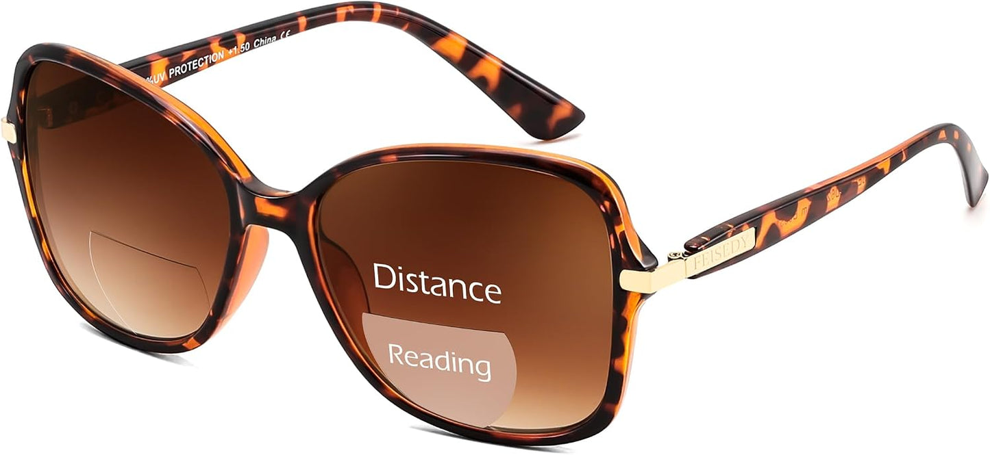 Leopard / 2.0 x | B0GSZSHW9C | FEISEDY Women Bifocal Sunglasses Reader UV400 Protection B0351 | Butterfly Sun Reader, Fashion Outdoor Reading Glasses