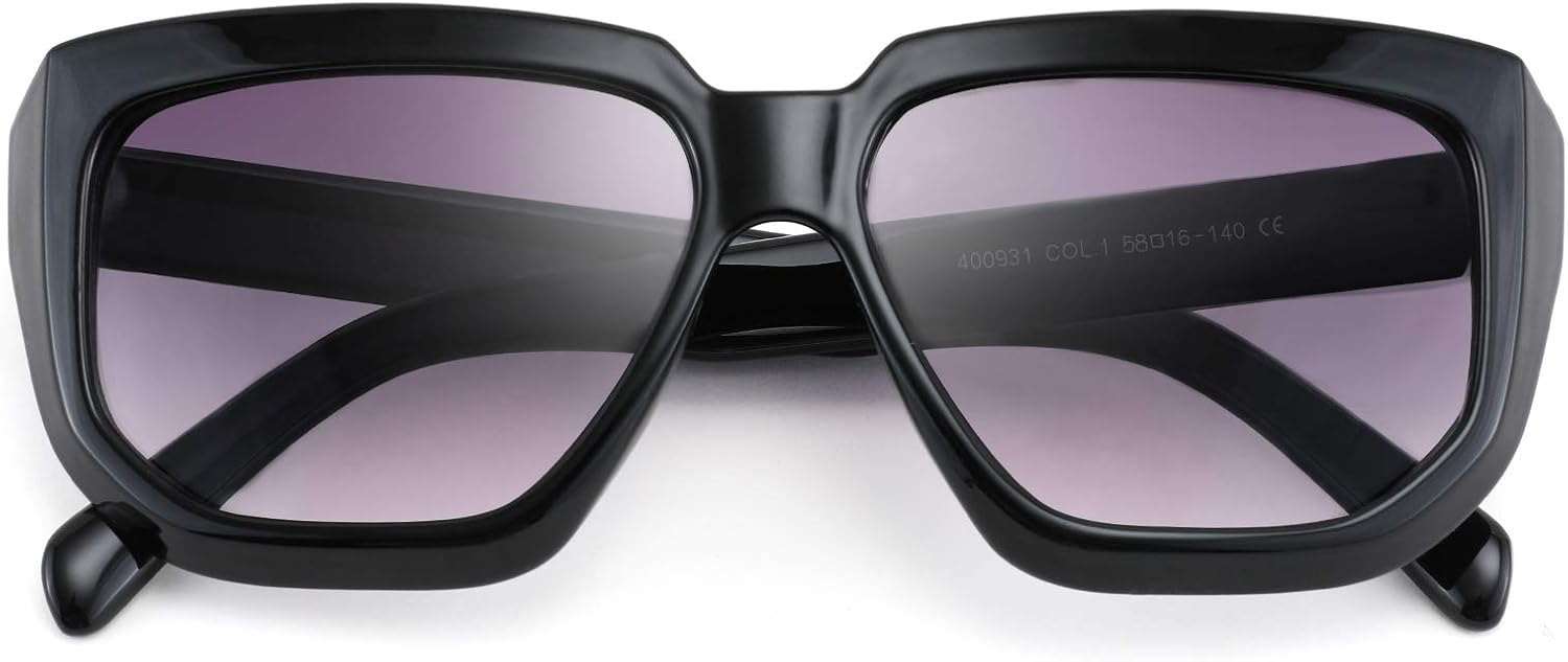 商品图片 2 | B08PD9KPH8 | FEISEDY Women Retro Square Sunglasses Trendy Shield Flat Top Shades B2717