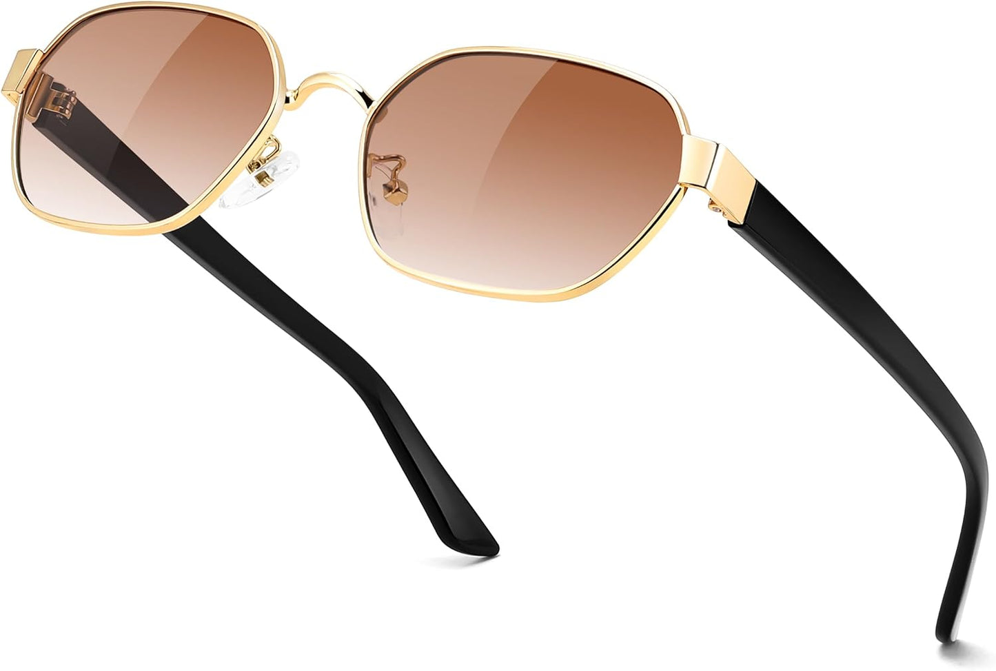 商品图片 2 | B0GY42ZV46 | FEISEDY Women and Men UV400 Protection Sunglasses, Polygon Square Metal Frame Retro Stylish Shades B0452