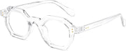 Clear / 44 Millimeters | B0CSSCNTVD | FEISEDY Retro Octagon Blue Light Glasses for Women Men Vintage Polygon Anti Glare Eyeglasses B0102