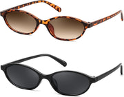 ÉÌƷͼƬ 67 | B0DMN69R27 | FEISEDY Retro Oval Cat Eye Sunglasses for Women 90s Narrow Lightweight Shades Y2k Trendy Sunnies B0257