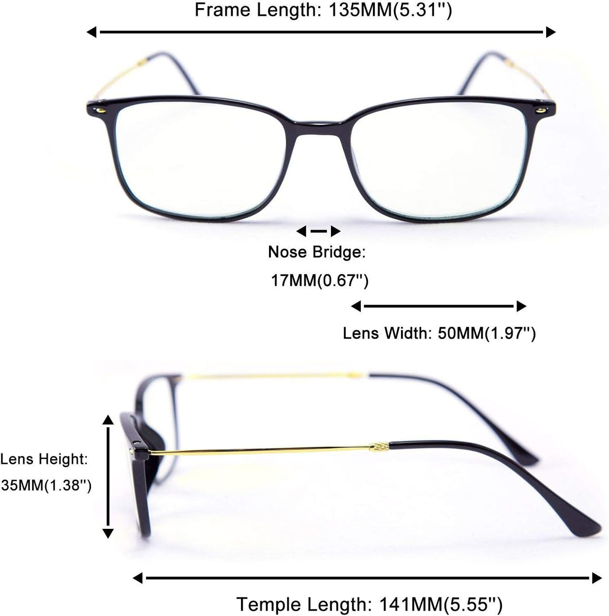 ÉÌƷͼƬ 4 | B08GYNK91H | FEISEDY Blue Light Blocking Computer Reading Glasses Lightweight Frame Anti Eyestrain for Men Women B2681