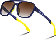 Blue Framed and Brown Lens / 56 Millimeters | B0DSVKWZW3 | FEISEDY Retro Aviator Polarized Sunglasses Women Men Outdoors B0260