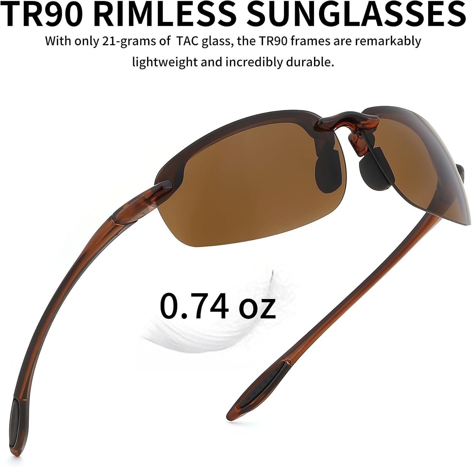 商品图片 11 | B0FY1FT8ZN | FEISEDY Sports Sunglasses for Men Women TR90 Rimless Frame for Running Fishing Driving B0349