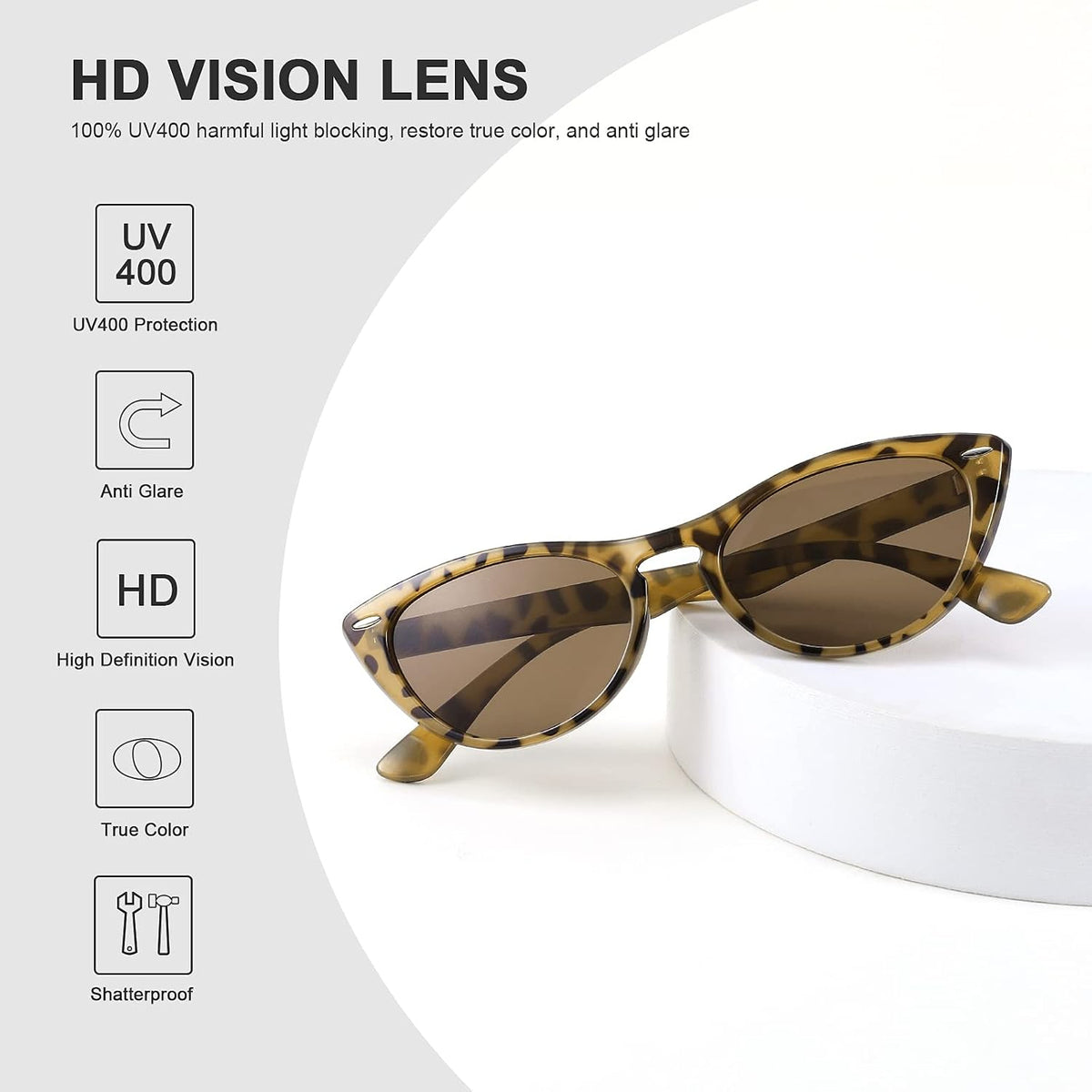 ÉÌƷͼƬ 12 | B08B8G5GR9 | FEISEDY Retro Cat Eye Sunglasses Women Men Vintage Small Cateye UV400 Sunglasses B2617