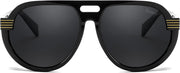 ÉÌƷͼƬ 9 | B0CT8R8S1H | FEISEDY Steampunk with Side Shields Aviator Sunglasses for Men Women 80s Retro Flat Top Oversized Polarized Shades B0096
