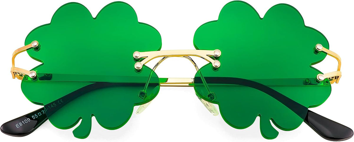 ÉÌƷͼƬ 8 | B0BX63CDKK | FEISEDY St. Patrick's Day Irish Shamrock Sunglasses Lucky Green Leprechaun Costume Eyeglasses for Women Men B2369