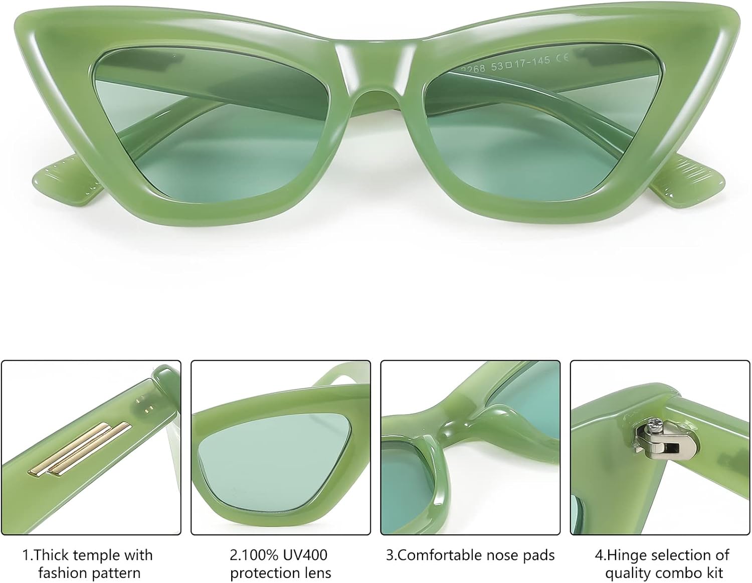 商品图片 19 | B09QKF53K5 | FEISEDY Vintage Small Cat Eye Sunglasses for Women Square Retro Cateye Eyewear B2869