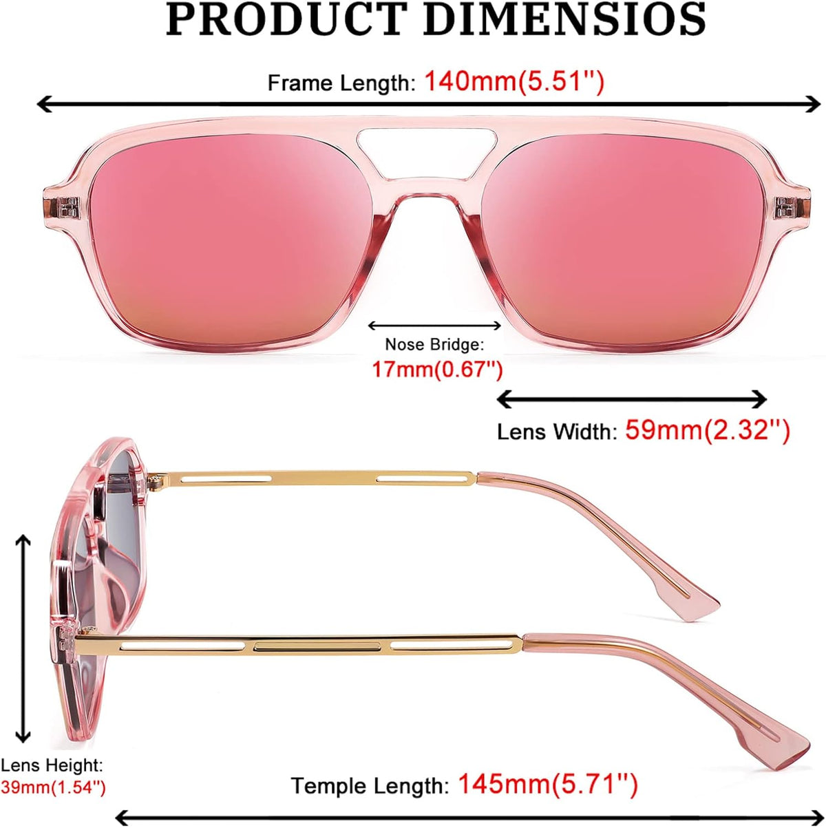 ÉÌƷͼƬ 60 | B0925V3NP4 | FEISEDY Vintage Square 70s Flat Aviator Sunglasses Women Men Metal Design Shades B2752