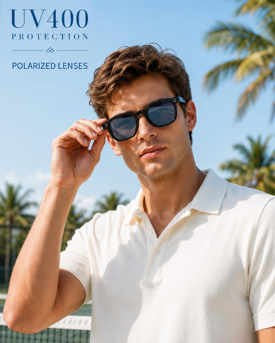 ÉÌƷͼƬ 2 | B0H83DD892 | FEISEDY Retro Thick Polarized Square Sunglasses for Women Men B0458