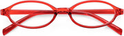 Transparent Red / 47 Millimeters | B0DKNL6WP7 | FEISEDY Y2K Retro Oval Nerd Blue Light Glasses for Women B0258