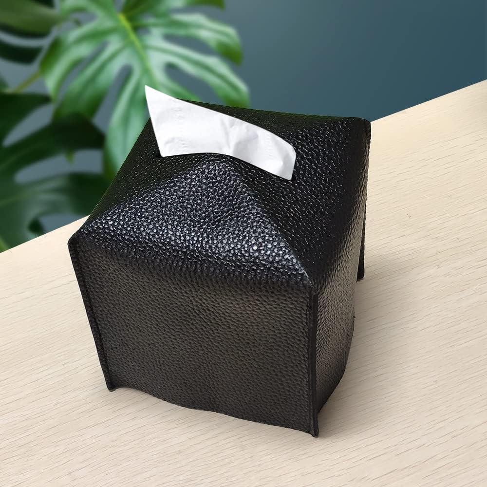 商品图片 5 | B0DQ83NC2H | Square Tissue Box Cover Holder, PU Decorative Tissue Organizer for Tabletop, Bathroom, Car, Office
