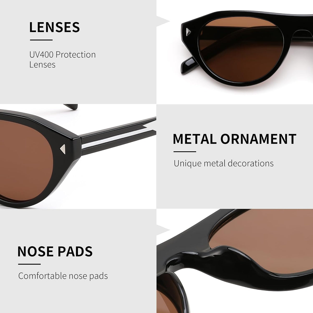 ÉÌƷͼƬ 32 | B0GSYML7HF | FEISEDY Retro Oval Cat Eye Sunglasses for Women Men B0411