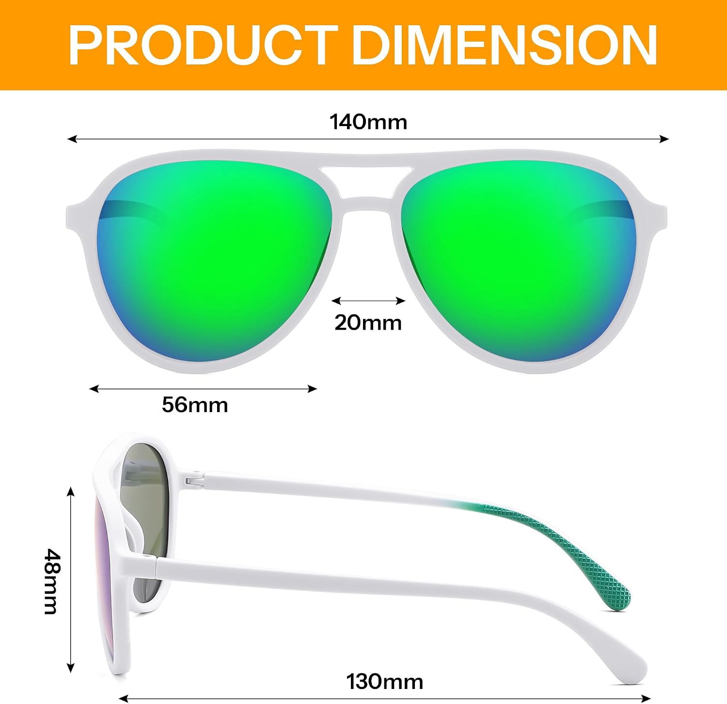 商品图片 27 | B0FY6J455M | FEISEDY Polarized Aviator Sunglasses for Men Women Trendy Sports B0324 | 100% UV400 protection, HD TAC lenses, Lightweight & durable, Driving, Hiking, Fishing, 50% recycled materials