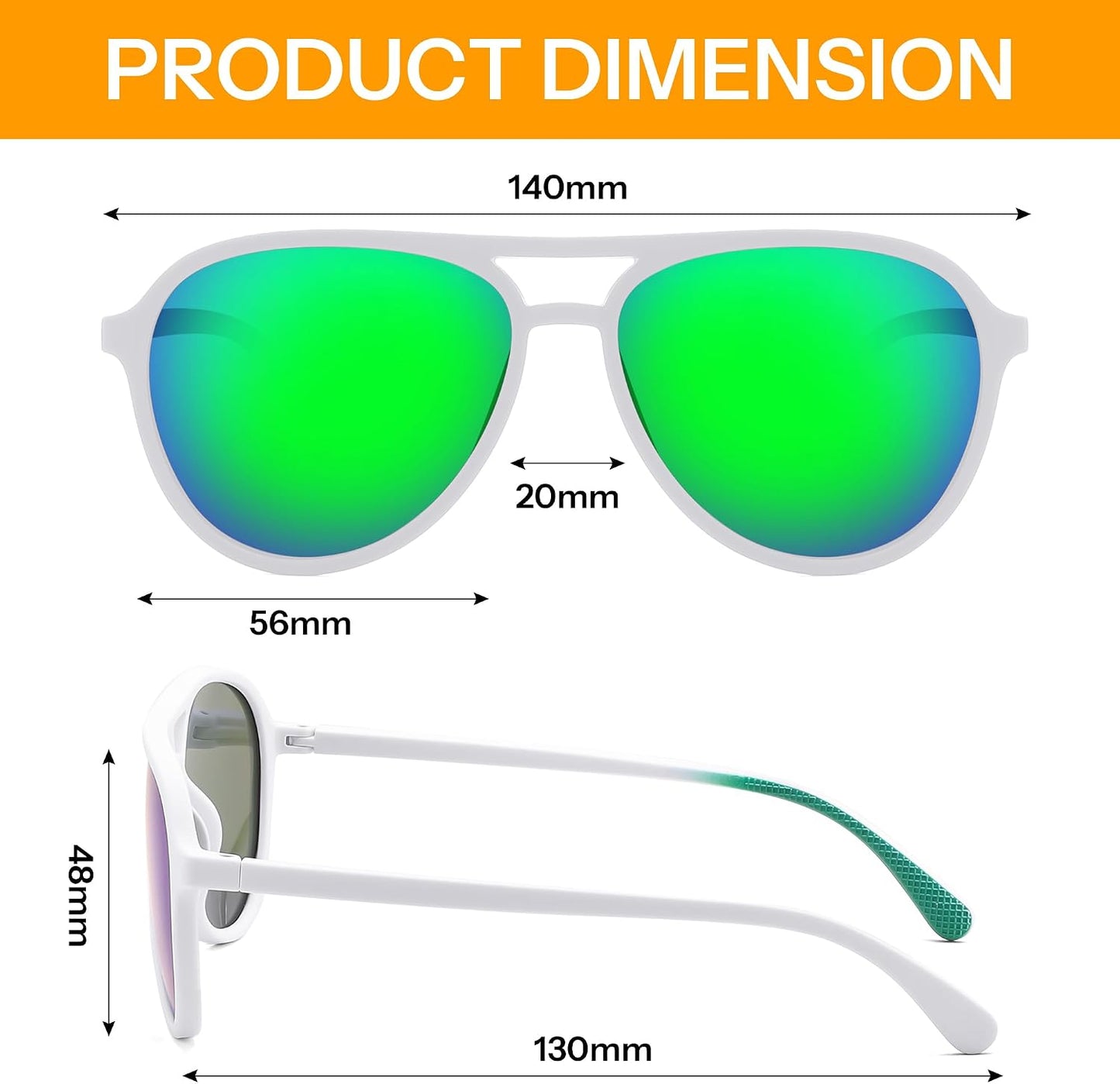 商品图片 27 | B0FY6J455M | FEISEDY Polarized Aviator Sunglasses for Men Women Trendy Sports B0324 | 100% UV400 protection, HD TAC lenses, Lightweight & durable, Driving, Hiking, Fishing, 50% recycled materials