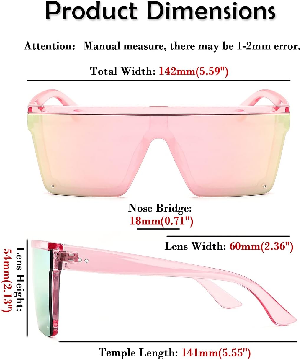 ÉÌƷͼƬ 50 | B09H6XXSDN | FEISEDY Oversized Sunglasses Mens Womens Flat Top Square Trendy Visor Shades UV400 B2470