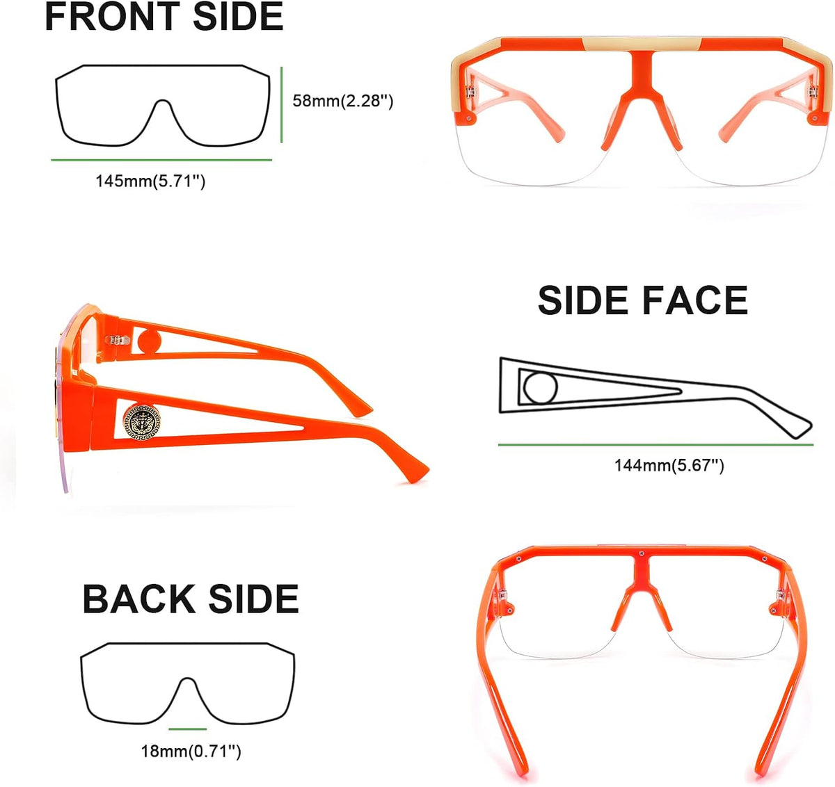ÉÌƷͼƬ 88 | B09L4V27YS | FEISEDY Square Oversized Sunglasses for Men Women Flat Top B2765