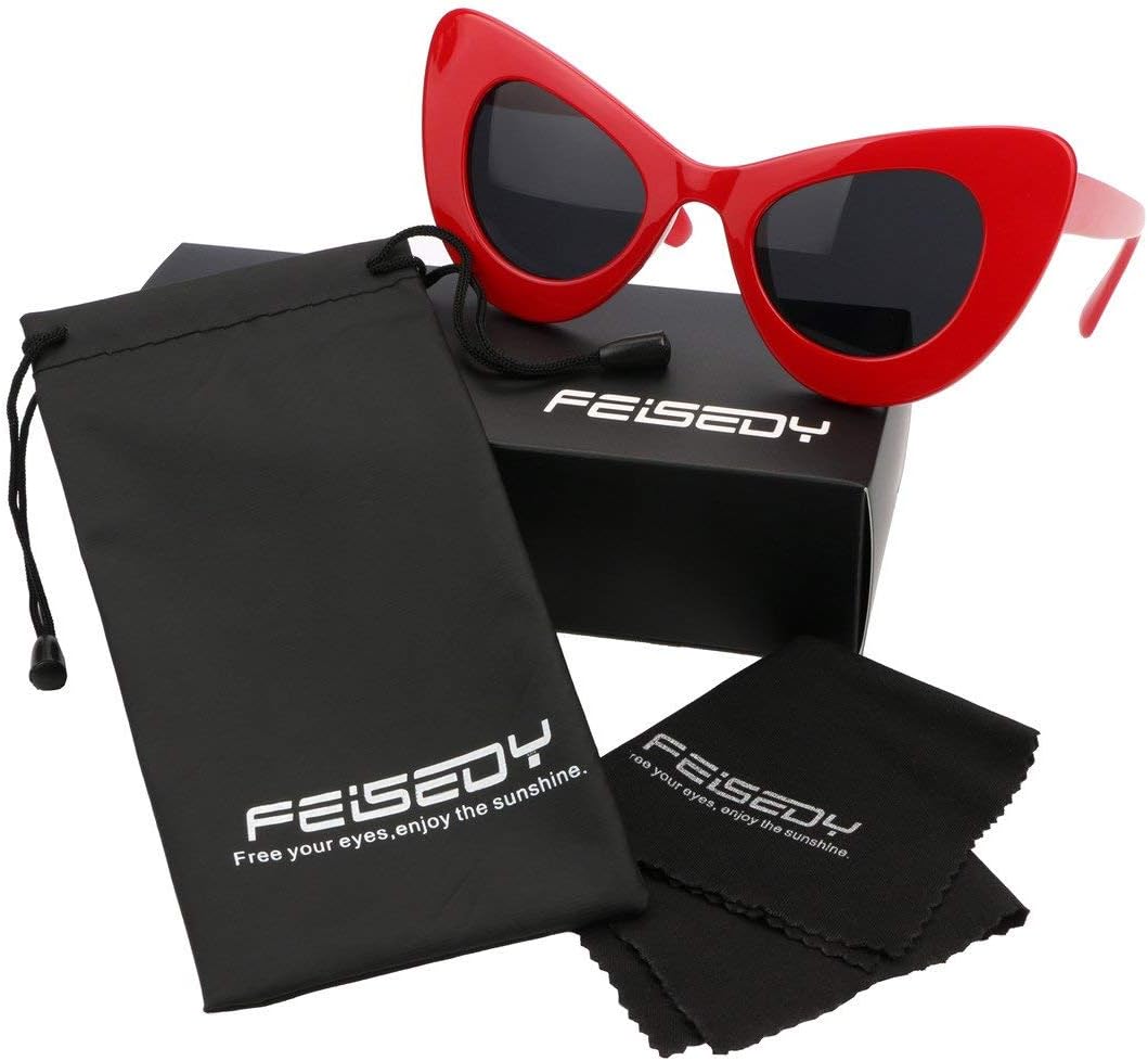 ÉÌƷͼƬ 6 | B01K4IHMQM | FEISEDY Retro Cat Eye Women Sunglasses Cateye Acetate Frame Polycarbonate Lenses B2239