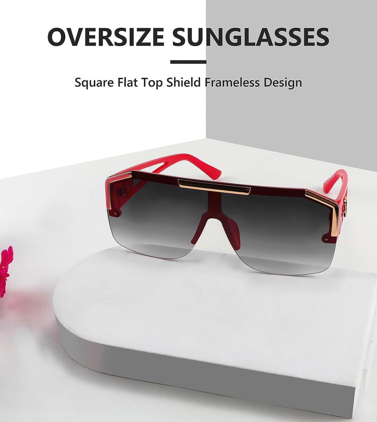 ÉÌƷͼƬ 71 | B09L4V27YS | FEISEDY Square Oversized Sunglasses for Men Women Flat Top B2765