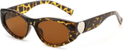 Tortoise Frame & Tea Lens / 54 Millimeters | B0DHWVG14V | FEISEDY Retro Oval Sunglasses UV400 Protection Retro Y2K Sunglasses B0234