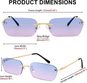 ÉÌƷͼƬ 72 | B0CY2Q4VW1 | FEISEDY Rimless Sunglasses Y2K Retro Small Narrow Rectangle Shades B2643