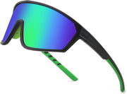 Black Frame & Green Mirror Lens / 75 Millimeters | B0CSJR5ZVN | FEISEDY Polarized Sports Sunglasses for Men Women Cycling Running Fishing Tac Glasses UV400 Protection B1125