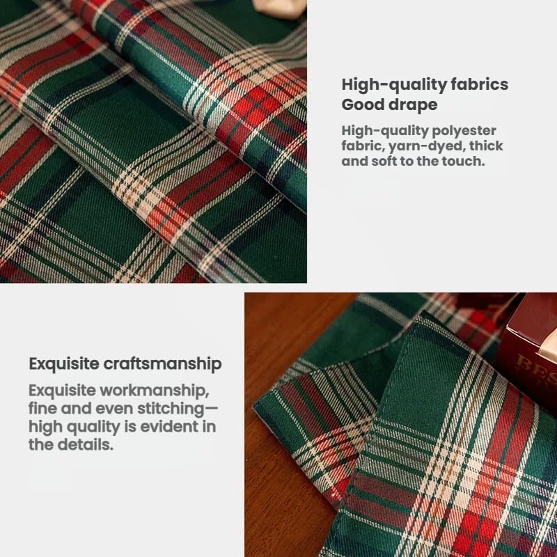 商品图片 4 | B0FYDXJR58 | Plaid Christmas Table Runner, Winter Holiday Table Runners, 11.8x70.9 Inch Dining Table Decor for Home Party Indoor Outdoor
