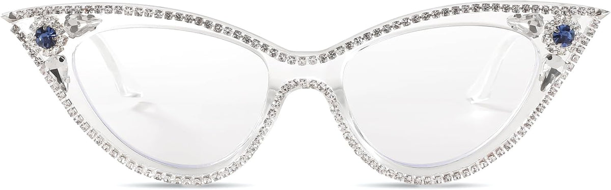 ÉÌƷͼƬ 10 | B0CQ55685Z | FEISEDY Diamond Blue Light Blocking Glasses Cat Eye Rhinestone Women Glasses Frame Anti Eyestrain Computer Eyewear B0070