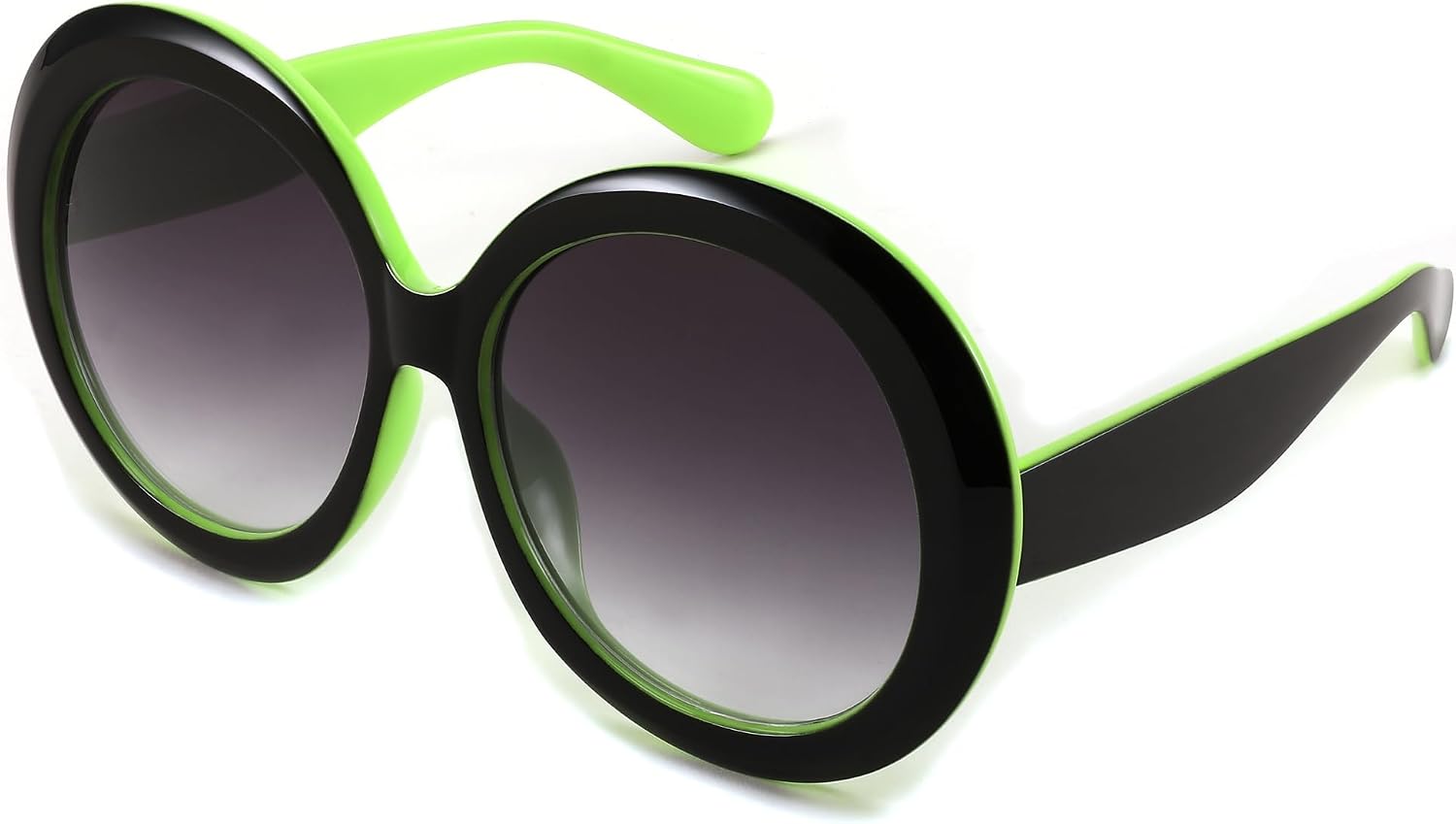 008black - Green / 62 Millimeters | B0C7ZW89JD | FEISEDY Oval Oversized Trendy Sunglasses Women Men Stylish Retro Big Frame Vacation Sun Glasees UV400 Protection B0017