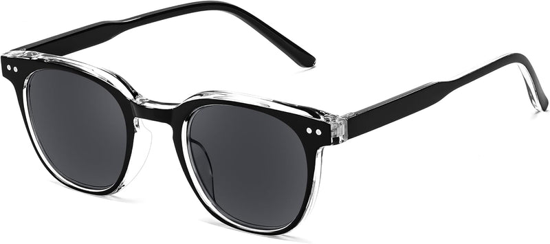 Black Frame Gray Lenses / 2.5 x | B0CSNS8594 | FEISEDY Round Reading Sunglasses for Men and Women Stylish Blue Light Blocking Readers B0113