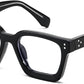 Black / 50 Millimeters | B0CWRJ5N4P | FEISEDY Blue Light Blocking Glasses Women Men Chunky Square Computer Glasses B0101