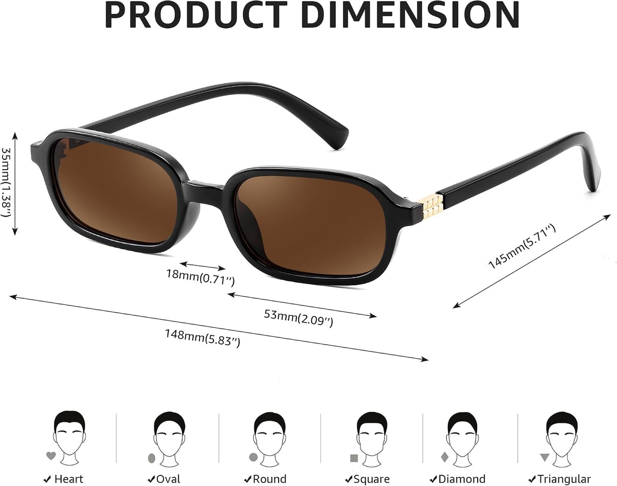 ÉÌƷͼƬ 7 | B0DX1678RX | FEISEDY Retro Rectangular Sunglasses for Women Men 90s Small Vintage Fashion Square Sunnies B0282