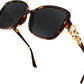Wild Leopard / 61 Millimeters | B0BJ737YFK | FEISEDY Women's Fashion Sunglasses, Oversized Square Frame with Pearl Sparkling, Polarized UV Protection B2821