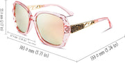 ÉÌƷͼƬ 100 | B079GSTW1D | FEISEDY Polarized Women Square Sunglasses Sparkling Composite Shiny Frame B2289