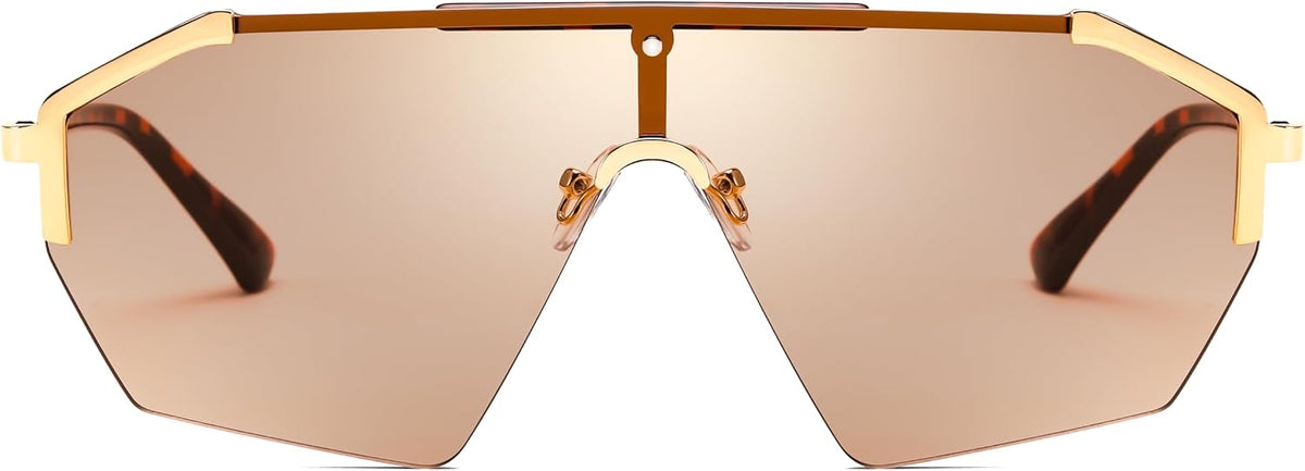 ÉÌƷͼƬ 12 | B0D6G3P982 | FEISEDY Fashion Flat One Piece Oversized Sunglasses Rimless Irregular Stylish Retro Design Shade Women Men B0153