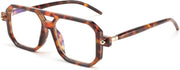 Leopard / 52 Millimeters | B0CHYSD15V | FEISEDY Vintage Square Blue Light Blocking Glasses Women Men 70s Flat Aviator Glasses Computer Anti Glare B0062