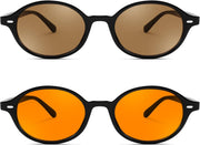 ÉÌƷͼƬ 129 | B0DTHVTKB5 | FEISEDY Retro Oval Sunglasses for Women 90s Narrow Round Lightweight Shades Y2k Trendy Sunnies B1171