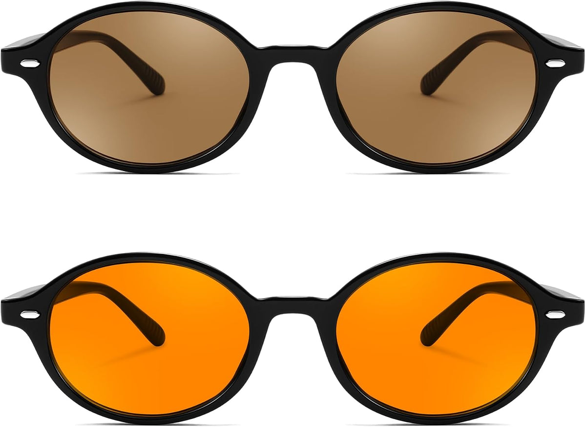 ÉÌƷͼƬ 129 | B0DTHVTKB5 | FEISEDY Retro Oval Sunglasses for Women 90s Narrow Round Lightweight Shades Y2k Trendy Sunnies B1171