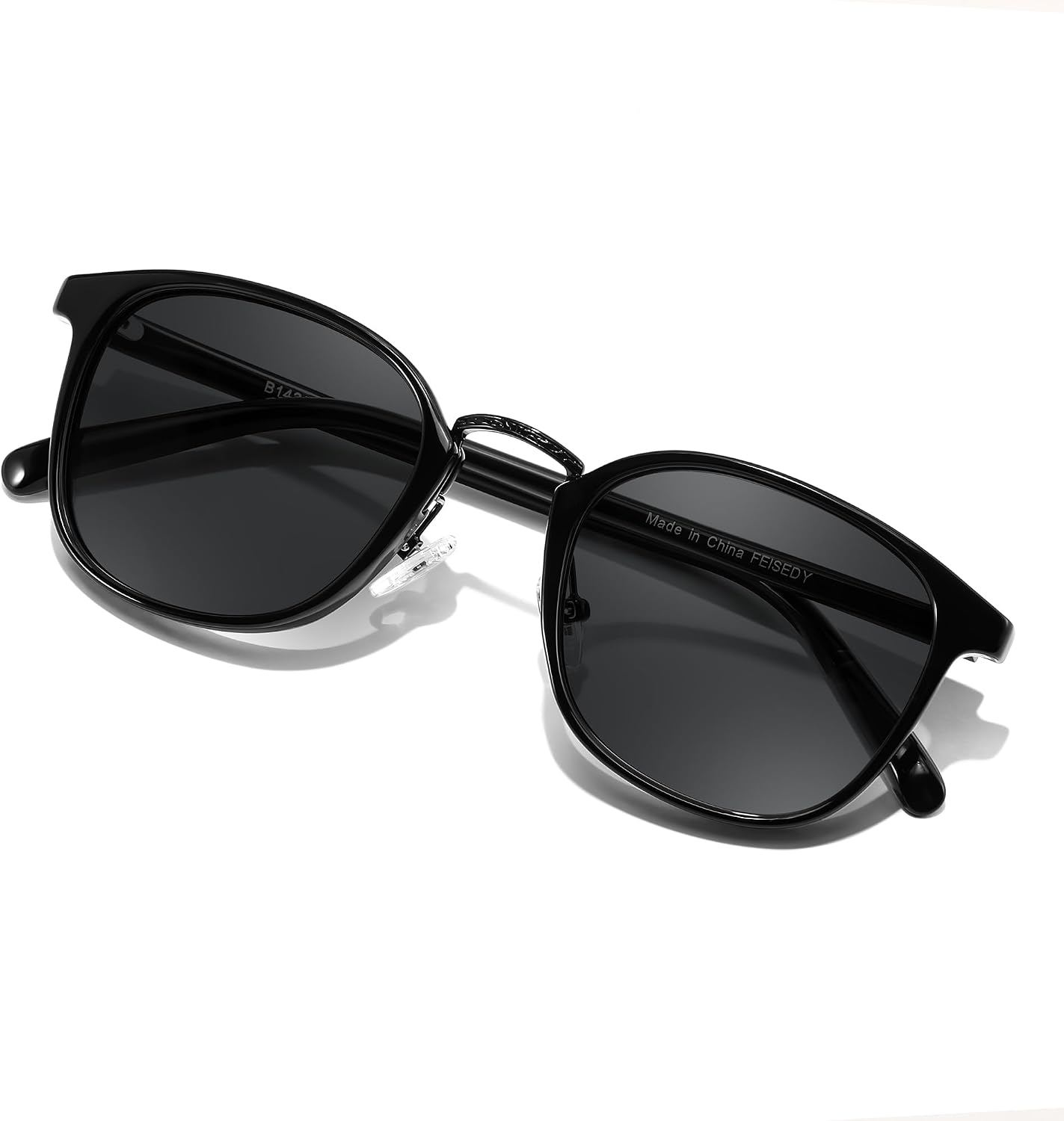 ダークグレー | B0GZKFQY28 | [FEISEDY] サングラス UV400保護 超軽量20ｇ ブルーライトカット メンズ レディース ウェリントン型 調整可能ノーズパッド カラーレンズ PCサングラス ファッション ユニセックス ドライブ 運転 B1426